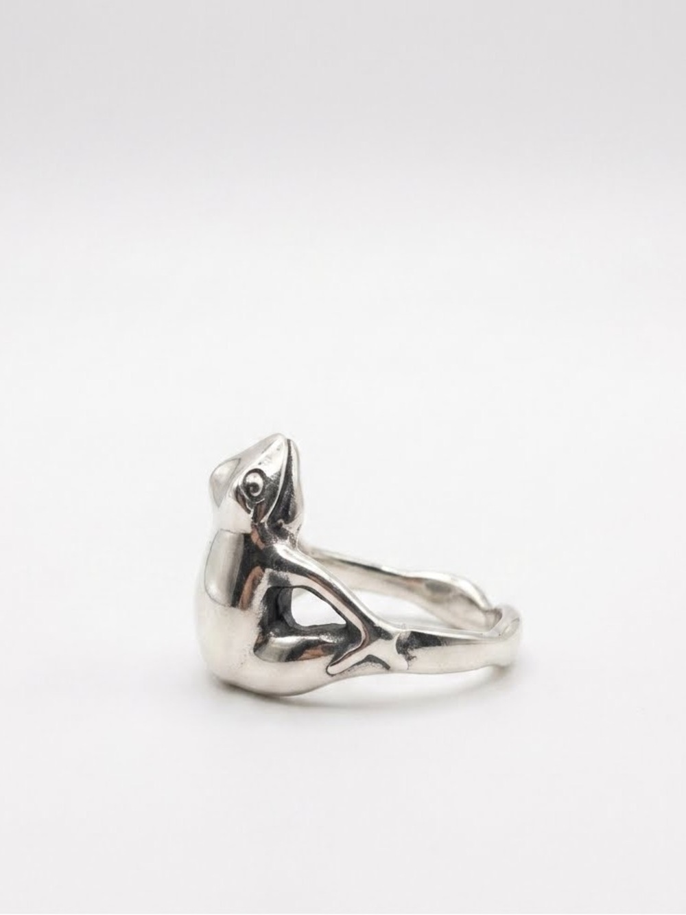 Vintage James Yesberger Sterling Silver 1970s Frog Prince Trick Ring